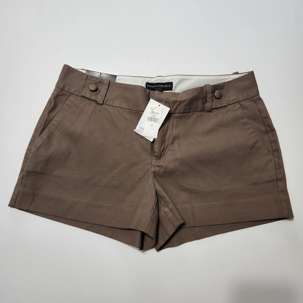 Banana Republic Ryan Fit Chino 3" Shorts Sz 6 Brown Preppy Y2K 00s New with tags